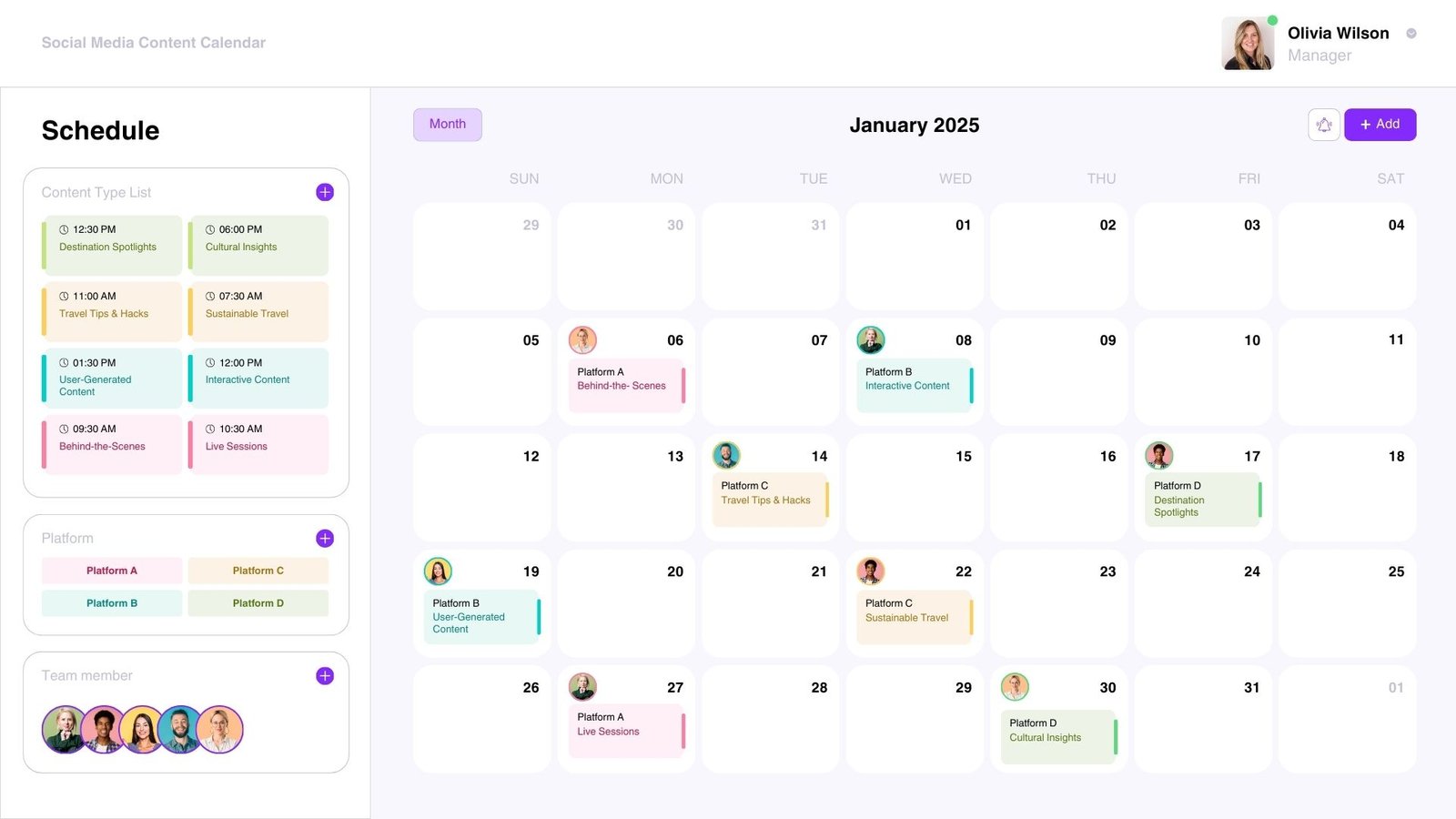 Social content suite preview